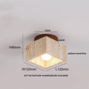 Helnys Rotatable LED Ceiling Lamp White Glass Yellow Travertine Wood Modern Nordic Lighting
