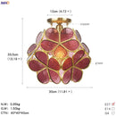 Helnys White Glass LED Ceiling Light Fixture Nordic Modern Copper Ceiling Lamp