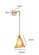 Helnys Amber Glass Wall Lamp Switch Bedroom Living Room Stair Light LED