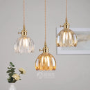 Helnys Copper Glass LED Pendant Lamp Switch Amber Nordic Hanging Lights