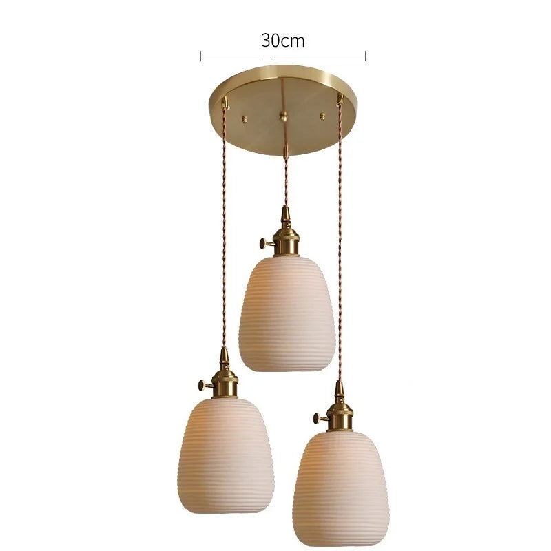 Modern Helnys Nordic White Ceramic LED Pendant Lights with Knob Switch for Elegant Home Decor