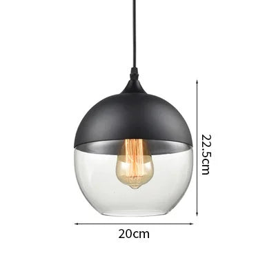 Helnys Modern Nordic LED Pendant Light Fixture with Wood Color Glass