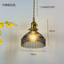 Helnys Glass Hanging Lamp with Switch - Nordic Copper Pendant Light