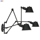 Helnys Industrial Swing Arm LED Wall Lamp Sconce - Vintage Style Loft Lighting