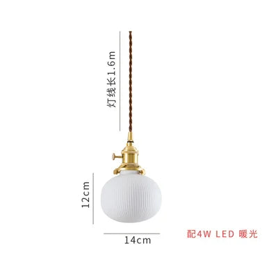 Helnys White Ceramic Brass Pendant Lights for Restaurant Bedroom - Nordic Style