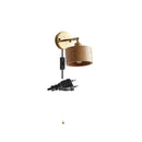 Helnys Copper LED Wall Sconce Pull Chain Switch Modern Wood Wall Light Fixtures