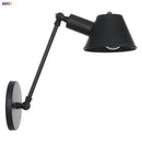 Helnys Black Swing Arm Wall Light Industrial Vintage Sconce LED Lighting
