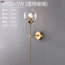 Helnys Nordic Glass Ball LED Wall Lamp for Bedroom and Bathroom