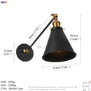 Helnys Retro Wall Light Up Down Bedroom Stair Loft Vintage Sconce LED Wall Lamp