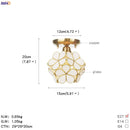 Helnys White Glass LED Ceiling Light Fixture Nordic Modern Copper Ceiling Lamp