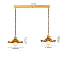 Helnys Nordic Green Glass LED Pendant Light with Copper Knob Switch