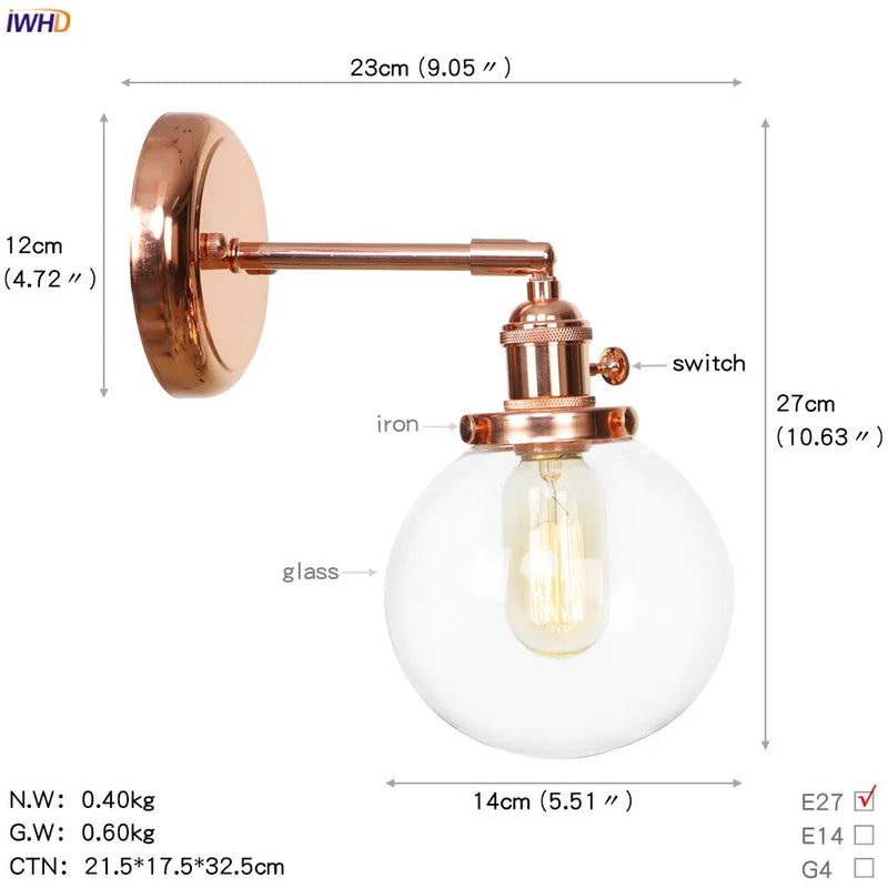Helnys Ceramic LED Wall Sconce Rose Gold Bedroom Stair Light