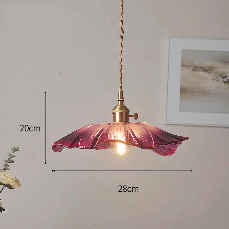 Helnys Nordic Purple Glass LED Pendant Light - Modern Hanging Luminaria