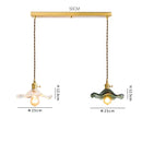 Helnys Nordic Green Glass LED Pendant Light with Copper Knob Switch