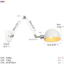 Helnys Industrial Retro Swing Arm Wall Sconce White Home Lighting