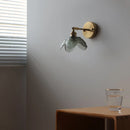 Helnys Glass LED Wall Light Switch Pure Copper Bedroom Living Room Lamp