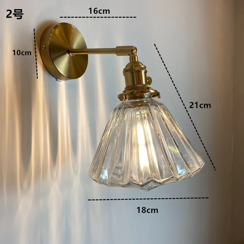 Helnys Green Glass Copper Wall Sconce Modern Nordic Luminaria Lighting