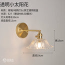 Helnys Nordic Brass Wall Lamp Bedside Sconce Glass LED Light