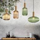 Helnys Nordic Glass Pendant Lights LED Hanging Lamp for Bedroom Living Room