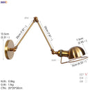 Helnys Antique Black Wall Lamp Vintage Industrial Sconce LED Applique Murale