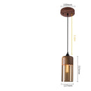 Helnys Modern Nordic LED Pendant Light Fixture with Wood Color Glass