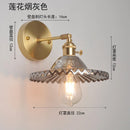 Helnys Japanese Copper Glass Wall Sconce LED Light Nordic Modern Fixture