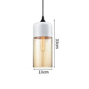 Helnys Modern Nordic LED Pendant Light Fixture with Wood Color Glass