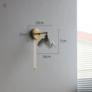 Helnys Glass LED Wall Light Switch Pure Copper Bedroom Living Room Lamp