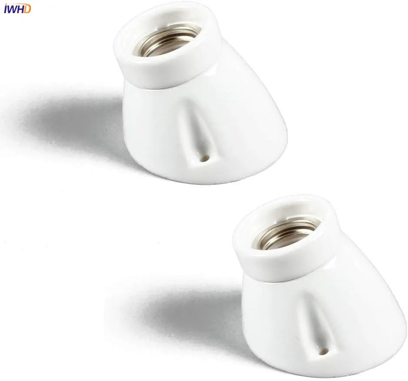 Helnys Ceramic E27 Socket Table Lamp Holder Vintage Bulb Base Fitting