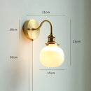 Helnys Nordic Copper Glass LED Wall Light with Pull Chain Switch