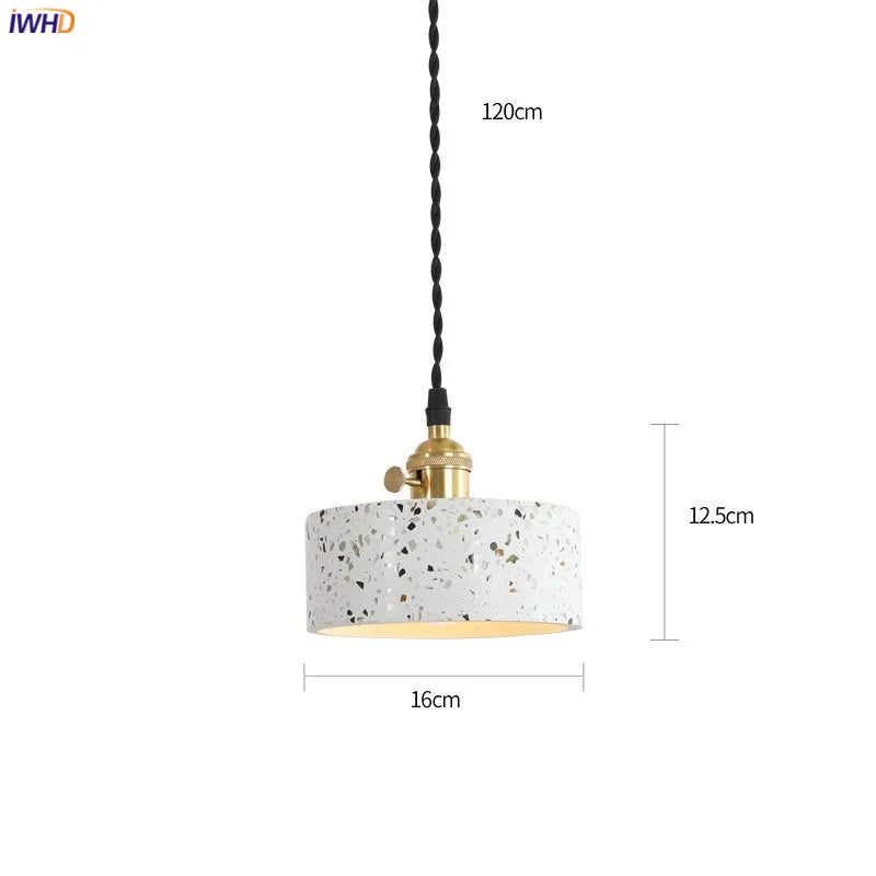 Helnys Cement Pendant Lamp: Nordic Modern Loft Style Industrial Lighting Fixtures