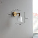 Helnys Glass LED Wall Light Switch Pure Copper Bedroom Living Room Lamp