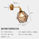 Helnys Copper LED Wall Lights Fixtures Switch Stair Light Glass Wall Lamp Sconce