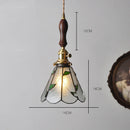 Helnys Nordic Glass Copper Pendant Light with Wood Knob Switch