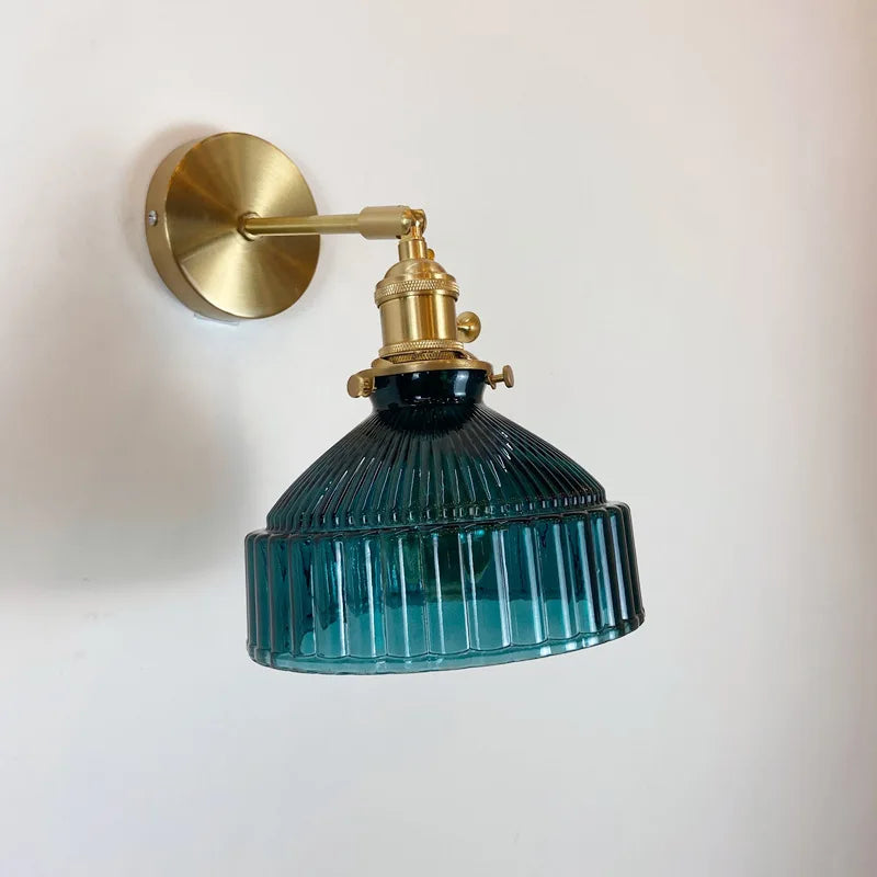 Helnys Amber Glass LED Wall Sconce Modern Nordic Wall Light Fixtures