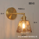 Helnys Copper Glass LED Wall Lamp Switch Japanese Nordic Style Bedroom Bathroom Mirror