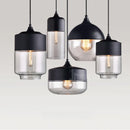 Helnys Modern Nordic LED Pendant Light Fixture with Wood Color Glass