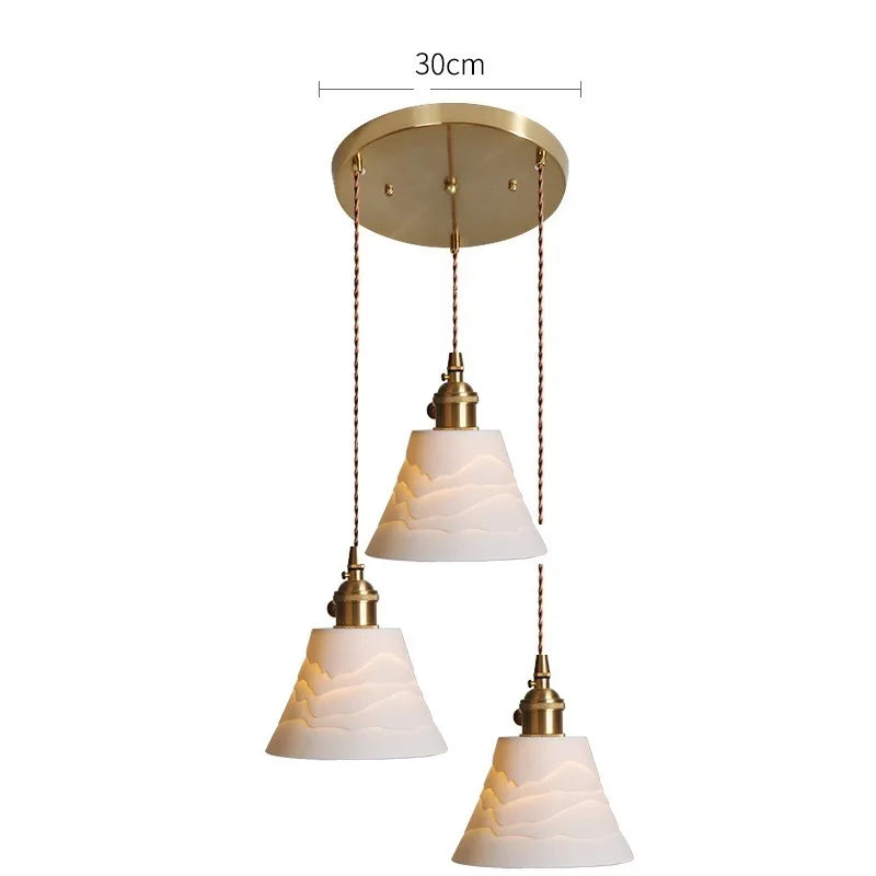 Modern Helnys Nordic White Ceramic LED Pendant Lights with Knob Switch for Elegant Home Decor