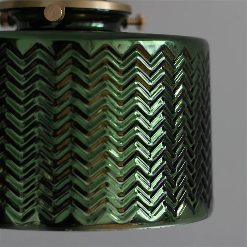 Helnys Green Glass Nordic Wall Sconce with LED Lighting