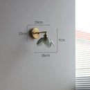 Helnys Gray Glass LED Bathroom Mirror Light Copper Wall Sconce Modern Nordic Lamp