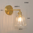 Helnys Nordic Brass Wall Lamp Bedside Sconce Glass LED Light