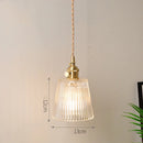 Helnys Amber Glass LED Pendant Lights - Modern Nordic Copper Hanging Lamp