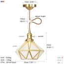 Helnys Modern Glass Copper LED Pendant Lamp for Kitchen Living Room