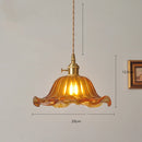 Helnys Amber Glass LED Pendant Lights - Modern Nordic Copper Hanging Lamp