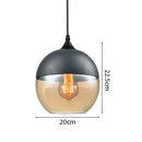 Helnys Modern Nordic LED Pendant Light Fixture with Wood Color Glass