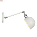 Helnys Industrial Retro Swing Arm Wall Sconce White Home Lighting