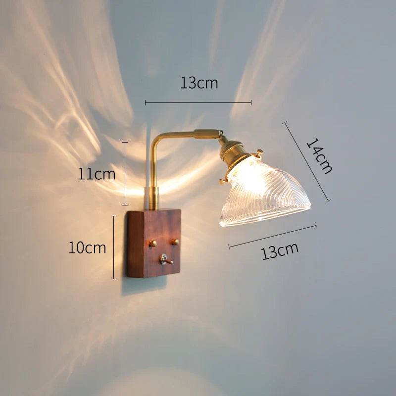 Helnys Clear Glass LED Wall Light with Pull Chain Switch - Modern Nordic Wall Lamp