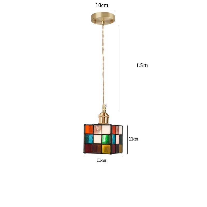 Helnys Nordic Copper LED Glass Pendant Lamp for Cafe Bedroom Restaurant