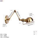 Helnys Antique Black Wall Lamp Vintage Industrial Sconce LED Applique Murale