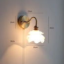 Helnys Glass Copper LED Wall Lights Pull Chain Switch Bedroom Bathroom Mirror Stair